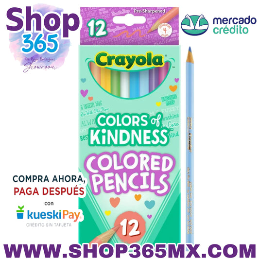 Lápices de colores Crayola Colors of Kindness, útiles escolares, 12 unidades, niño principiante