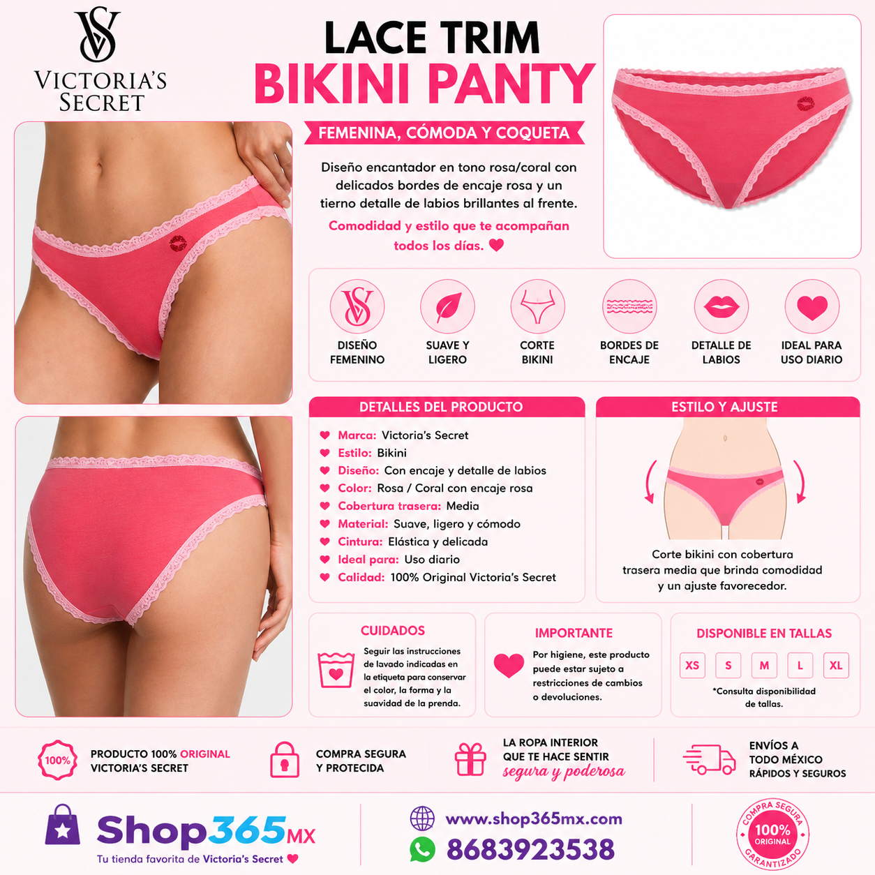 💗 Victoria’s Secret Lace Trim Bikini Panty 💗
