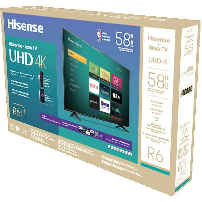 Hisense 58" Clase 4K UHD LED LCD Roku Smart TV HDR R6 Serie 58R6E3