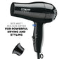 Mid Size Conair Secador de Pelo de Cerámica, 1875 Vatios, Compacto, de Secado Rápido y Estilo, Negro 247TPW