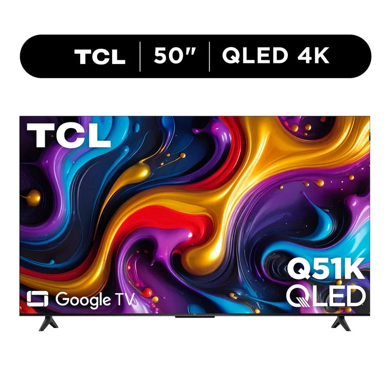 TCL 50" Serie Q QLED 4K UHD HDR Smart Google TV (Nuevo 2025) - Dolby Vision, Dolby Atmos, Motion Rate 240, HDR 10+, Modo de Juego Automático - 50Q51K