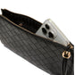Victoria’s Secret Large Pouch Wristlet Black Woven Clutch Negro Tejido