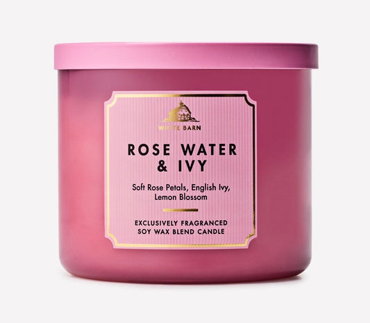 Bath & Body Works Rose Water & Ivy Vela 3 Mechas 411 g