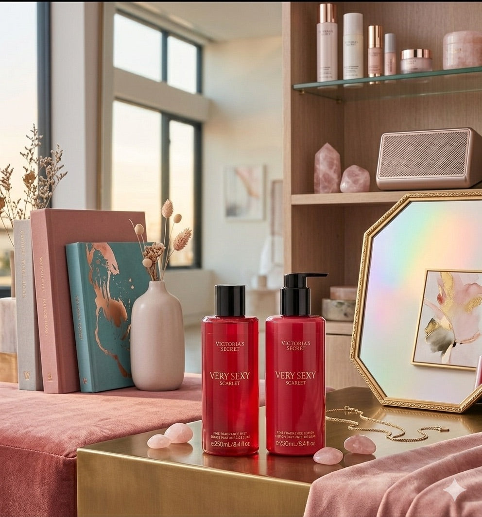 Victorias Secret Very Sexy Sarlet Fine Fragancia Mist + Lotion