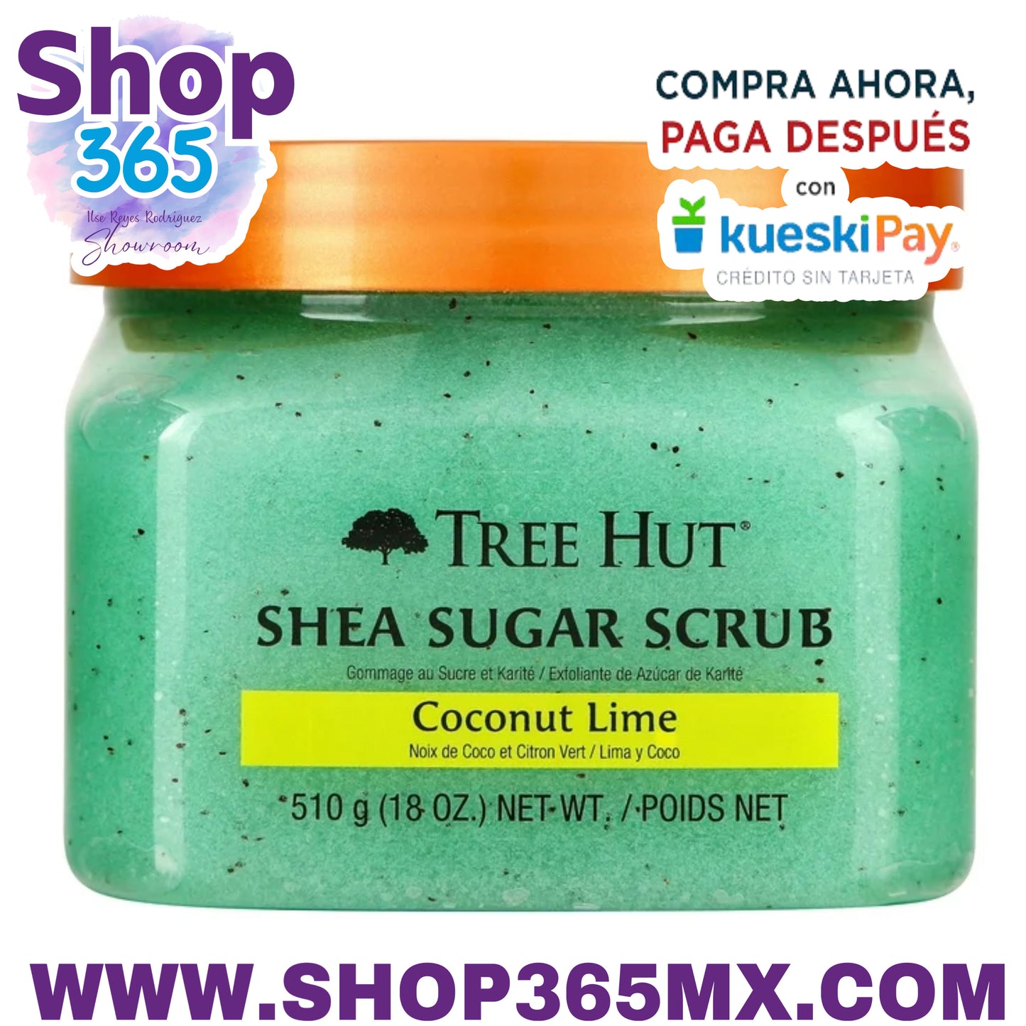 Tree Hut Azúcar de Coco Karité Exfoliante E Hidratante Exfoliante Corporal, 18 oz.