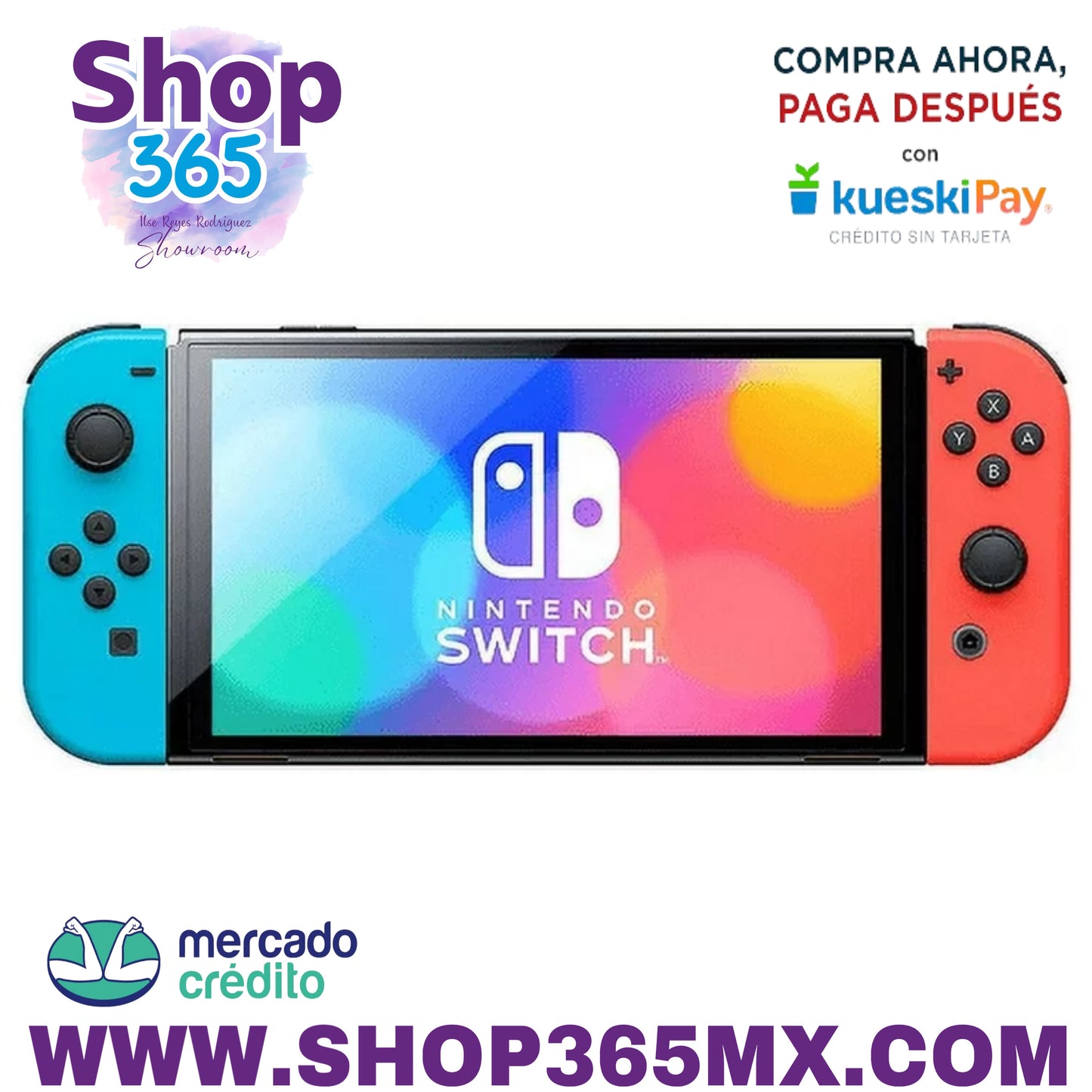 Nintendo Switch - Modelo OLED con Joy-Con rojo neón y azul neón