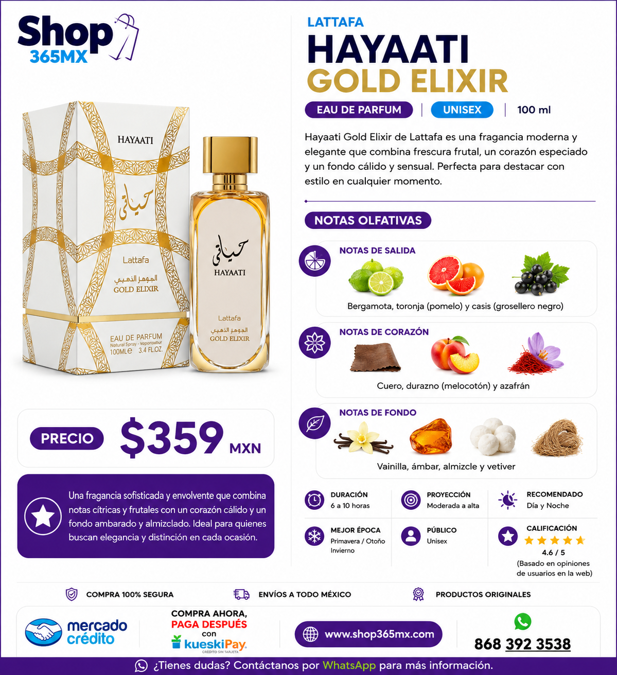 Lattafa HAYAATI GOLD ELIXIR EDP U 100ML