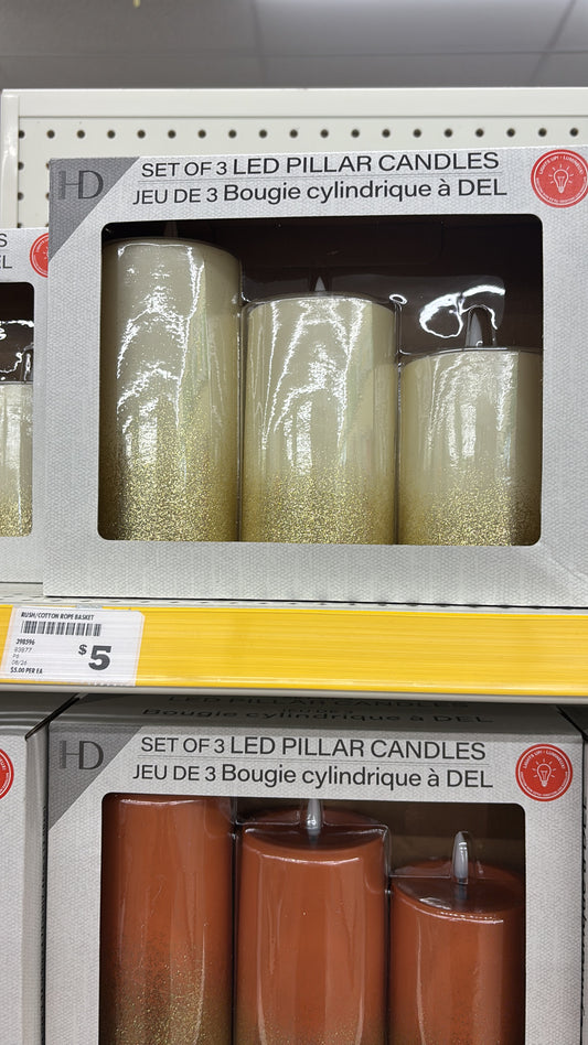 Set 3 led candeles dorado