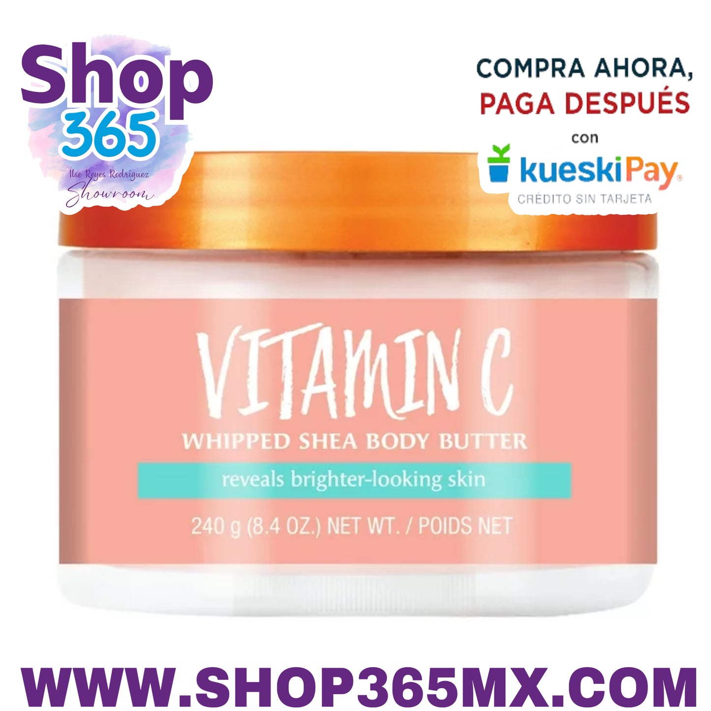 Manteca corporal batida de karité Tree Hut, hidratación ligera para una piel más suave y brillante, vitamina C, 8.4 oz