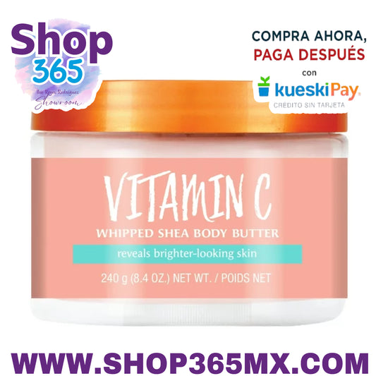 Manteca corporal batida de karité Tree Hut, hidratación ligera para una piel más suave y brillante, vitamina C, 8.4 oz