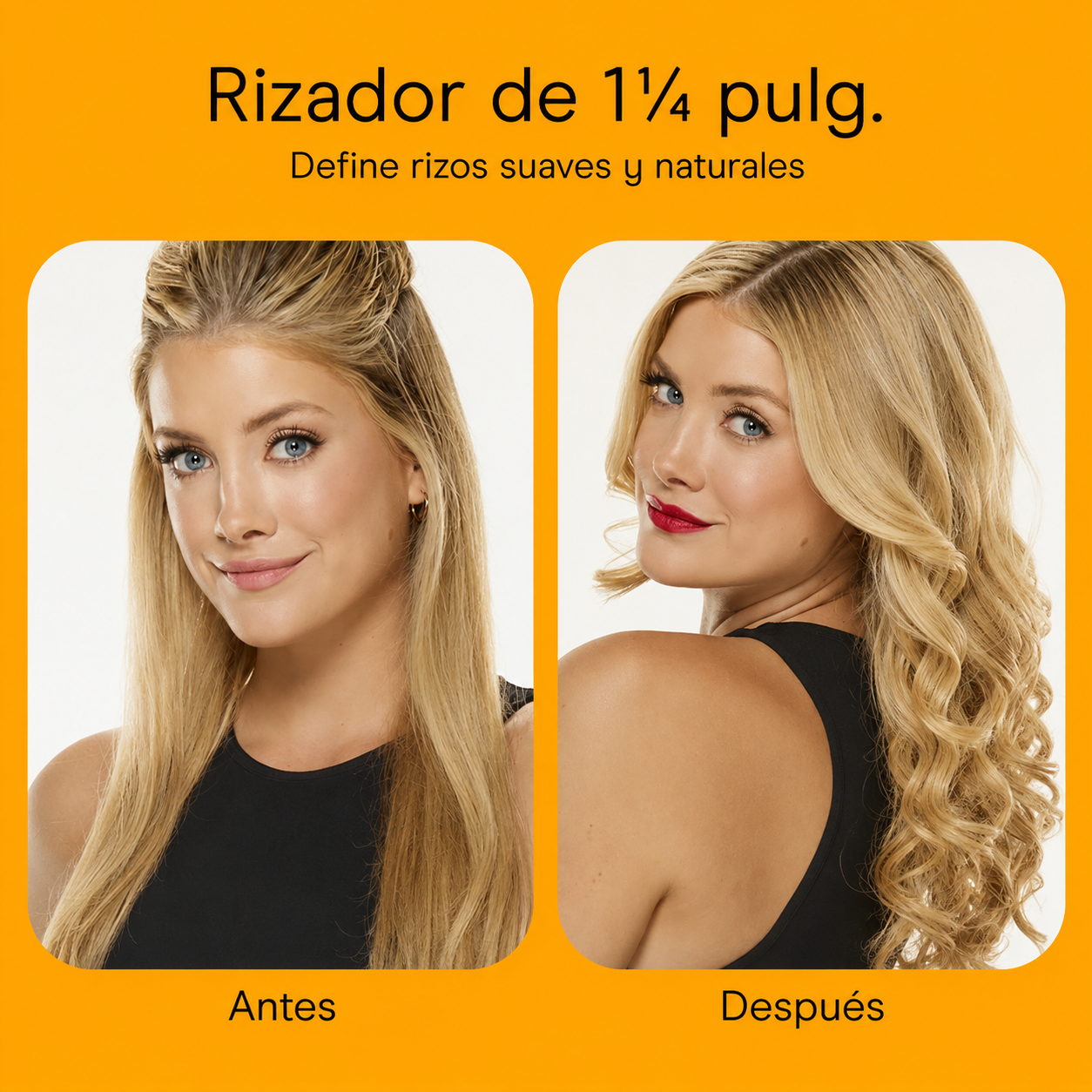 Conair Instant Heat Plancha para Rizar el Cabello de 1-1/4", para Cabello Corto, Medio y Largo
