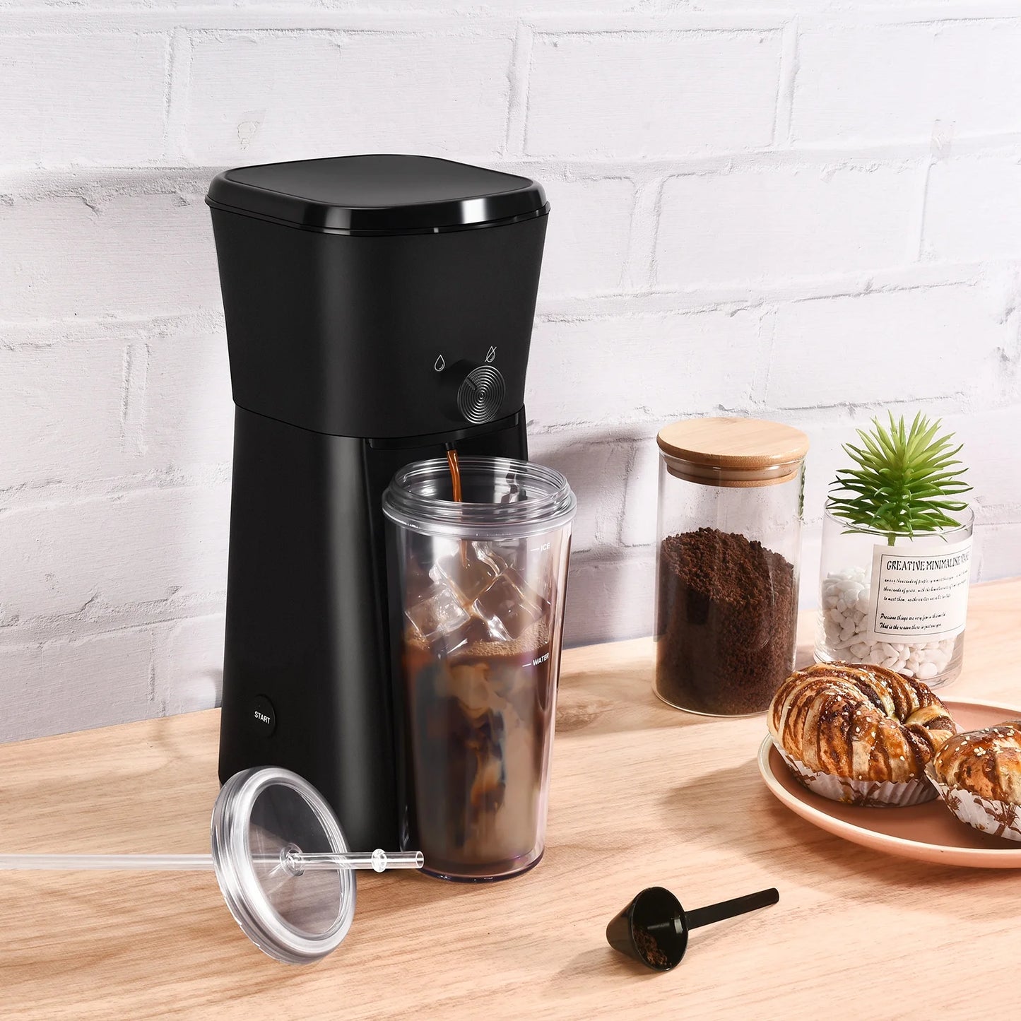 Mainstays Negro 20 Tazas Coffe Maker Helado Drip