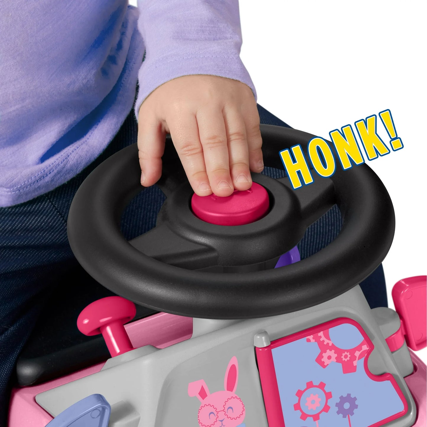 Radio Flyer Auto Creativo 3 en 1 Push Walker & Ride-on con Funciones Interactivas, Rosa