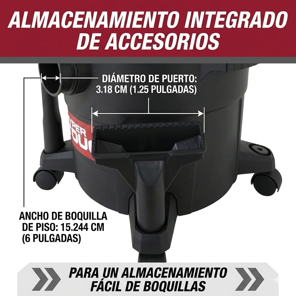 Hyper Tough Vacío Húmedo/seco de 5 Galones para el Automóvil, Garaje, Hogar O Taller