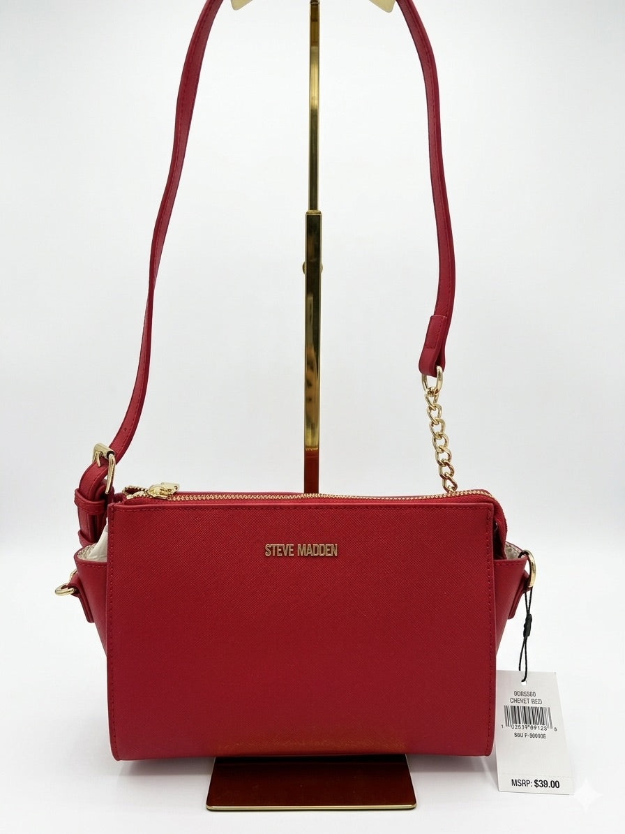 STEVE MADDEN BLEXI TOP ZIP CROSSBODY CHEVY RED