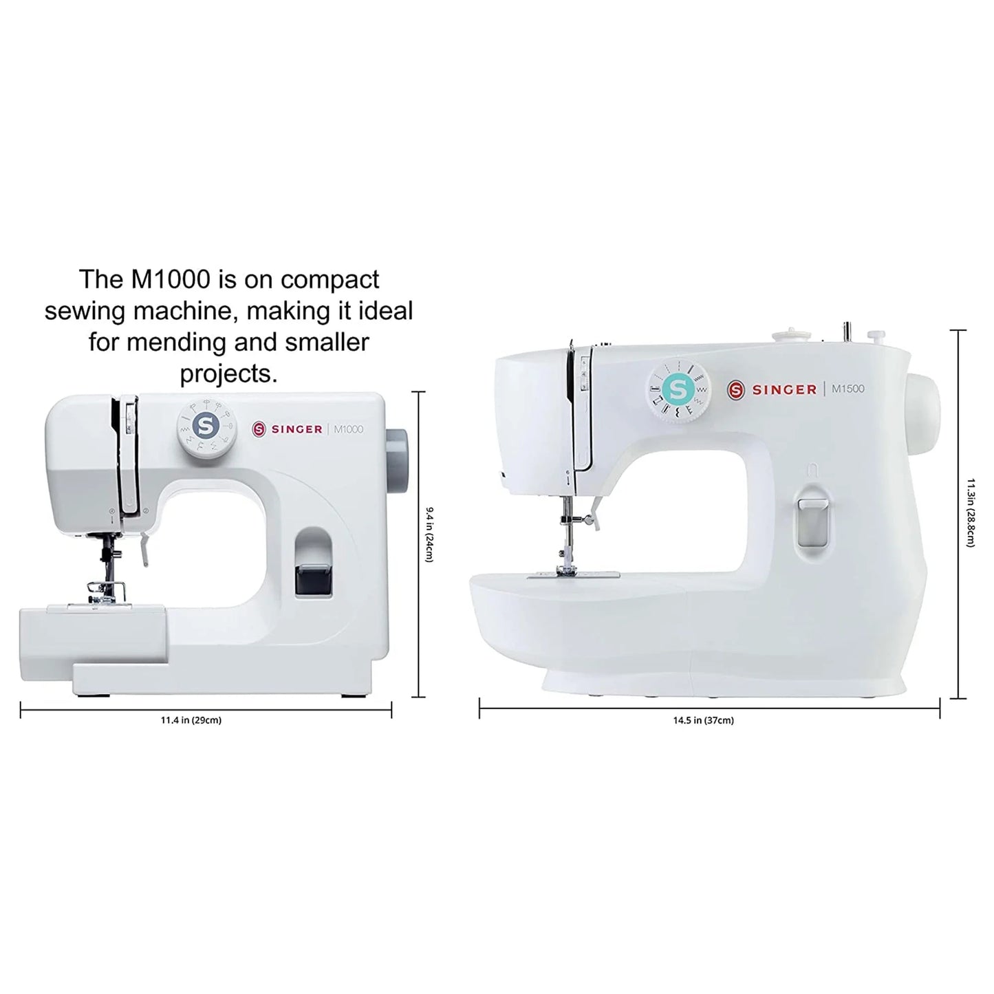 SINGER M1000 Mending Máquina de Coser Simple, Portátil, Ideal para Principiantes, 32 Aplicaciones de Puntadas para Mending y Costura Ligera