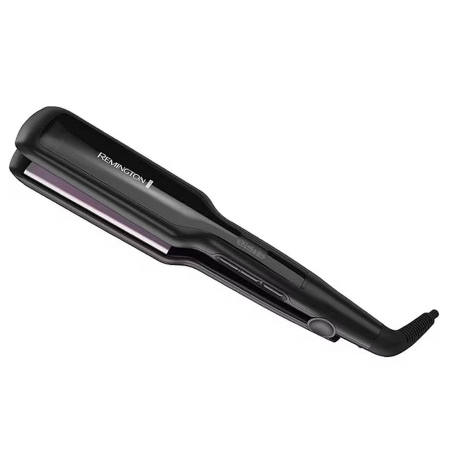 Plancha de pelo Remington de titanio de 1 3/4", tecnología antiestática, color negro