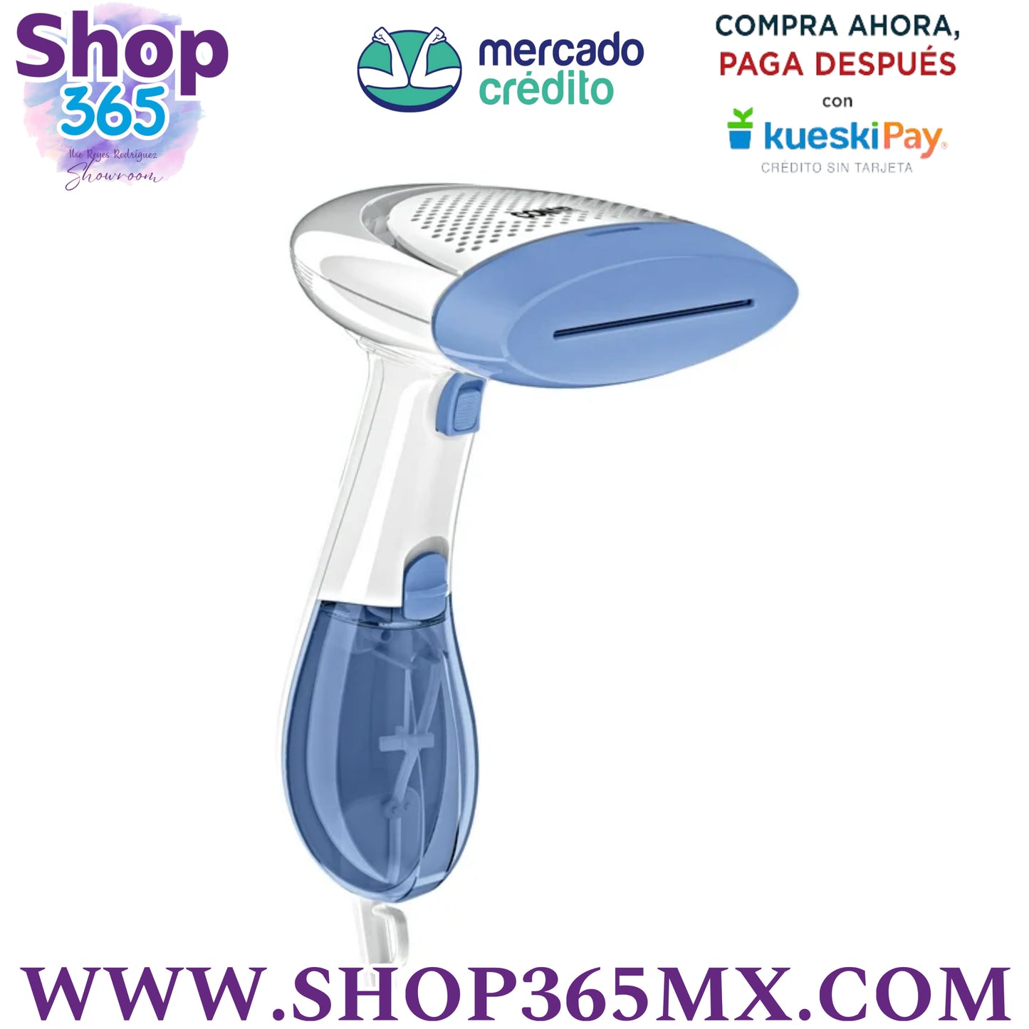 Conair Vaporista Portátil para Ropa, Extremosteam 1200W, Diseño Portátil, Blanco/azul, GS237X