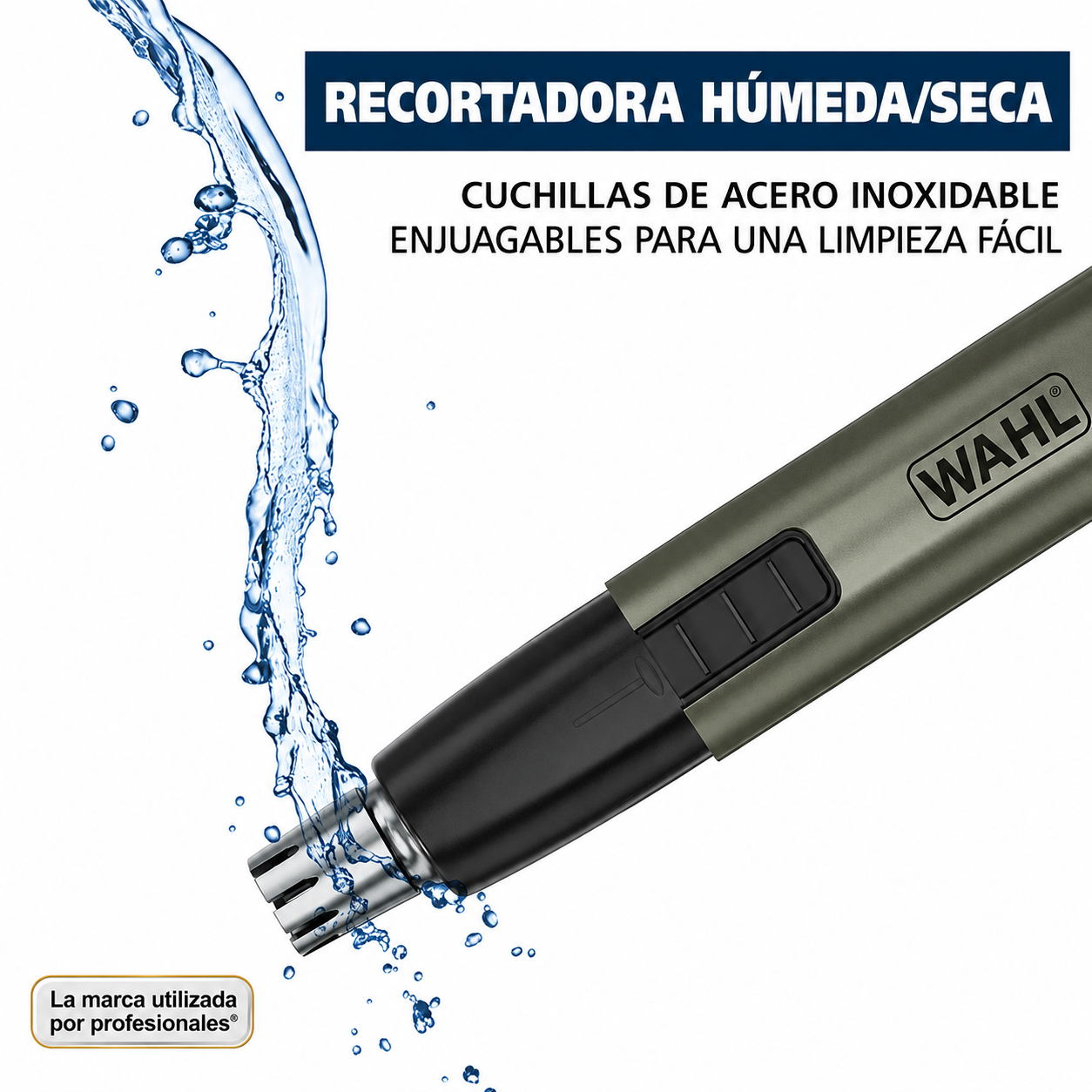 Wahl Recortadora de Pelo con Detalle Facial y Corporal con Batería de Litio Microgroomsman para Hombre 5640-1101