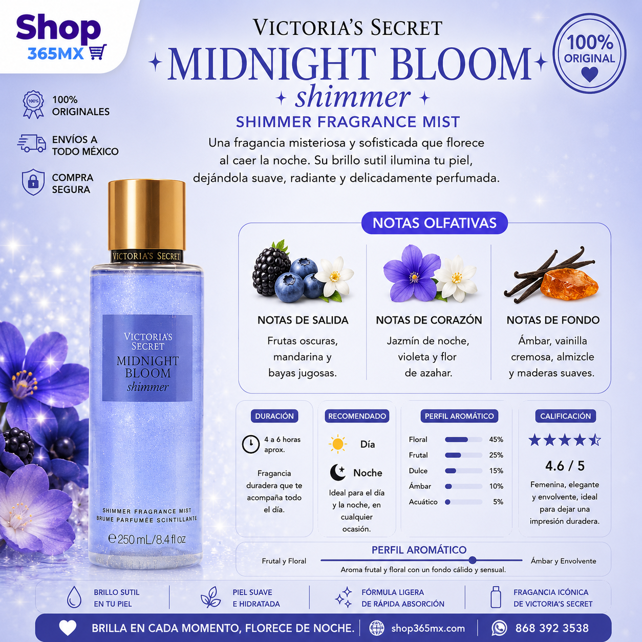 Body Mist Shimmer Midnight Bloom Victoria’s Secret