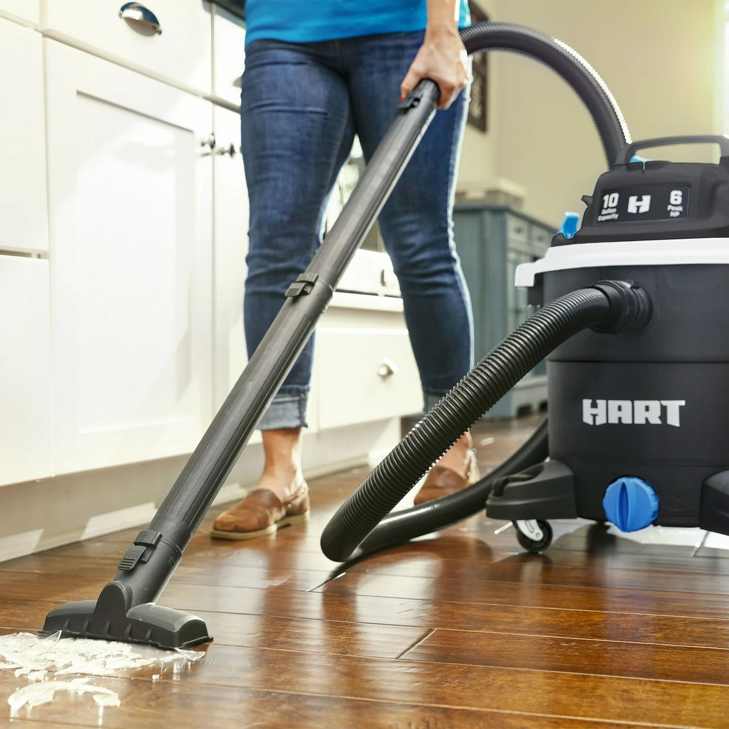 HART Aspiradora en Seco/húmedo de Polietileno de 10 Galones y 6 Pico HP, VOC1012PF 3703