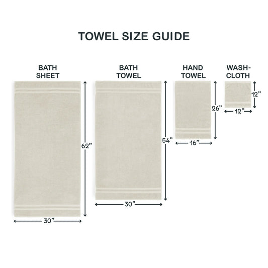 2 PZA Toalla de Baño Sólida 30" x 54", Beige Papiro