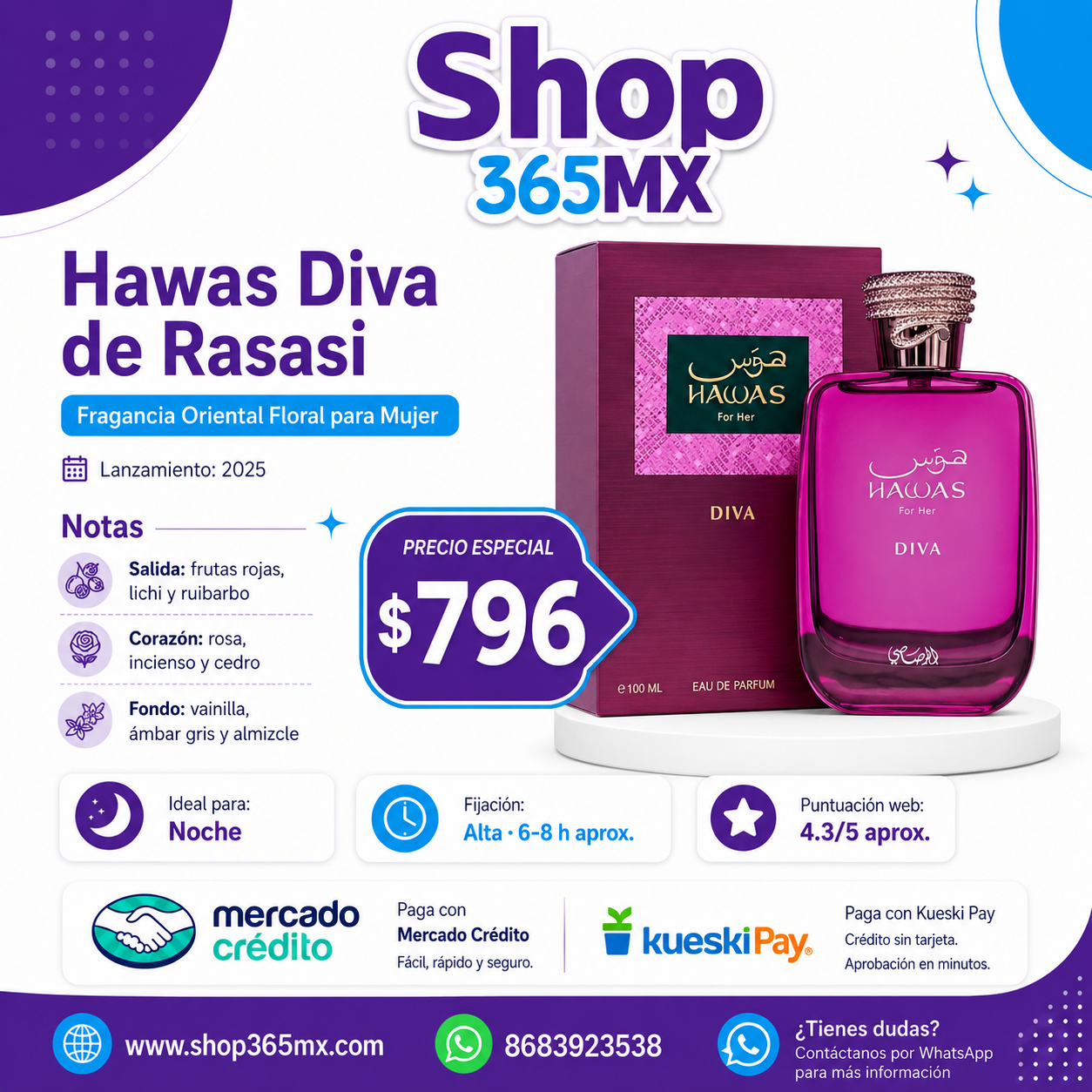 RASASI HAWAS FOR HER DIVA EDP M 100ML