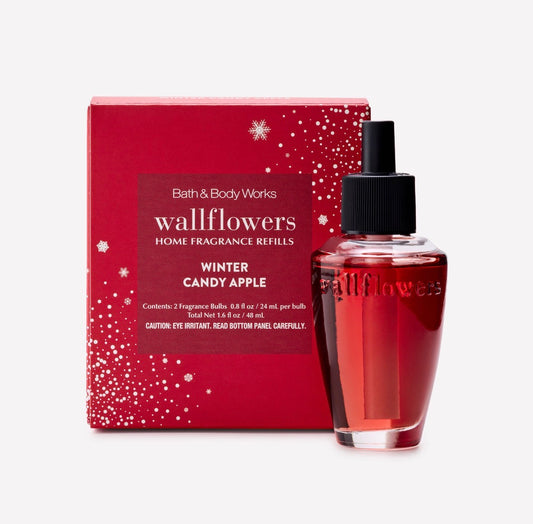 🍎❄️ Bath & Body Works Wallflowers Winter Candy Apple – Pack de 2 Repuestos Aromáticos