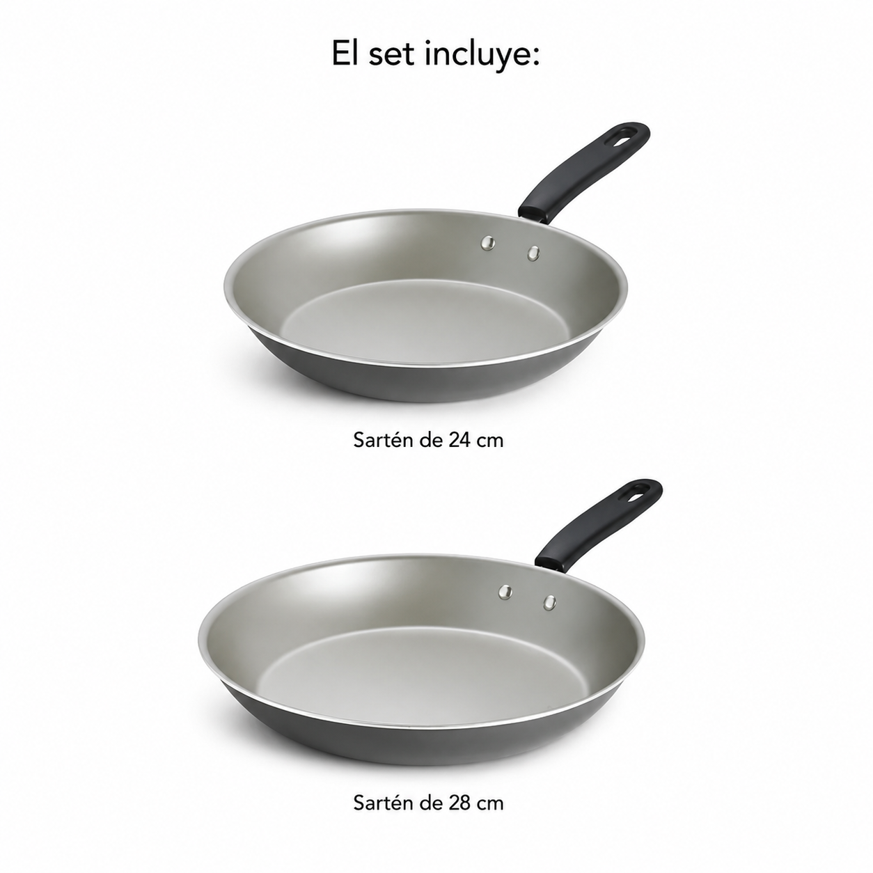 Tramontina Primaware Juego de Sartenes Antiadherentes de 2 Piezas, Asfalto de 9.5 Pulgadas y 11 Pulgadas