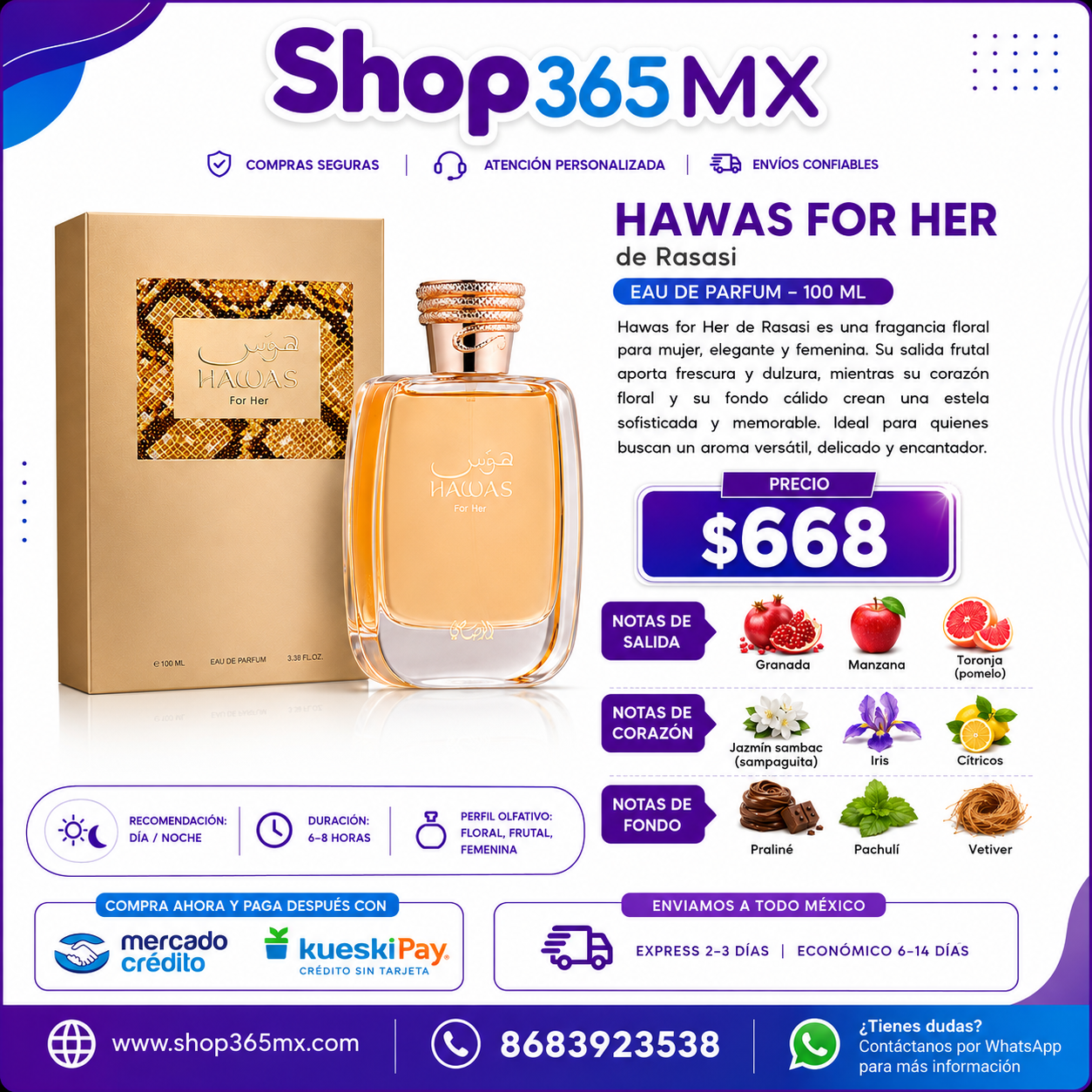 RASASI Hawas for Her EDP M 100ML