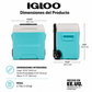 Igloo Hielera Rígida de 16 QT Laguna con Ruedas, Azul Aqua
