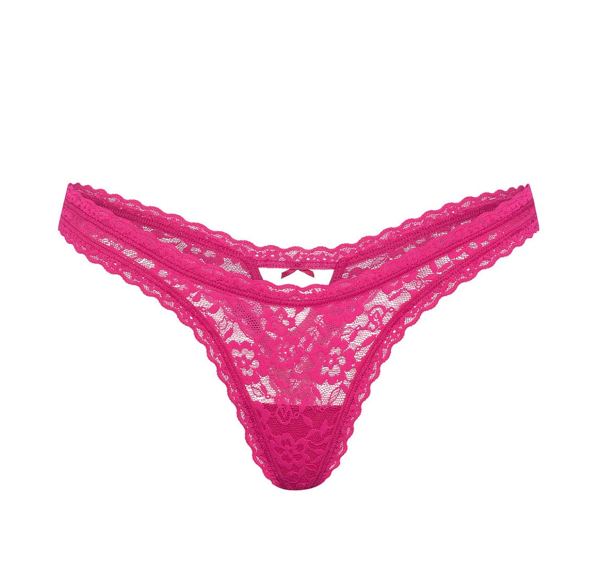 💗 Tanga Victoria’s Secret de Encaje Floral Rosa Fucsia para Mujer