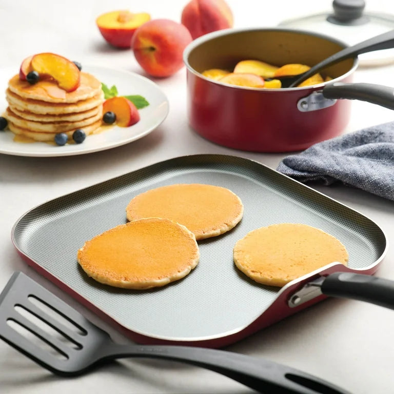 Juego de utensilios de cocina antiadherentes Tramontina Primaware de 18 piezas, rojo