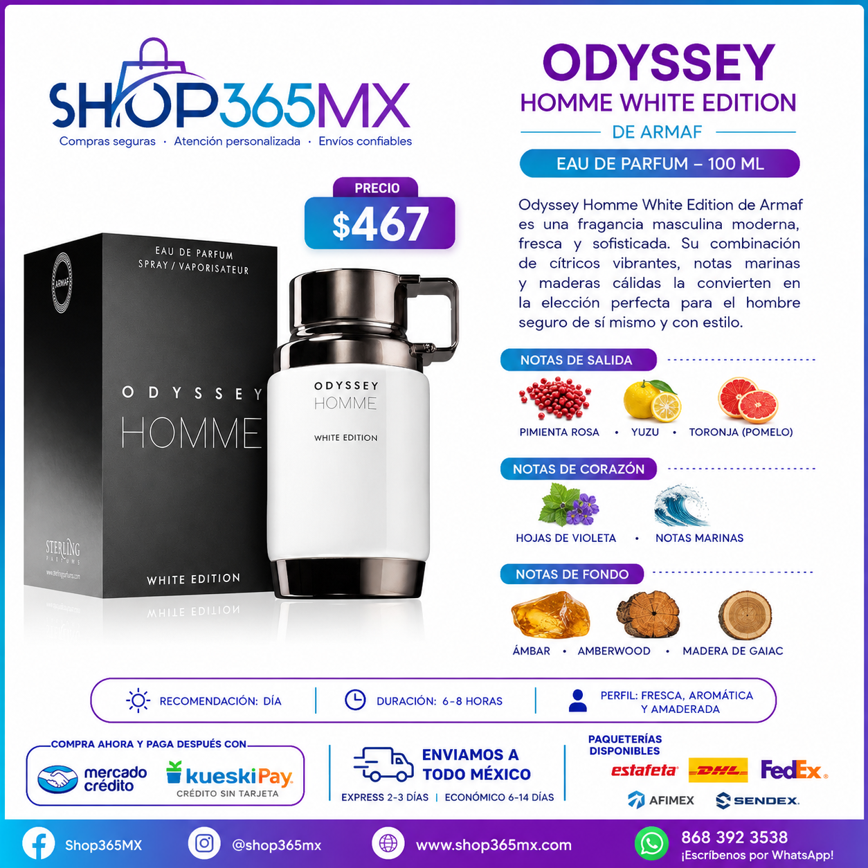 ARMAF Odyssey Homme White Edition EDP H 100ML