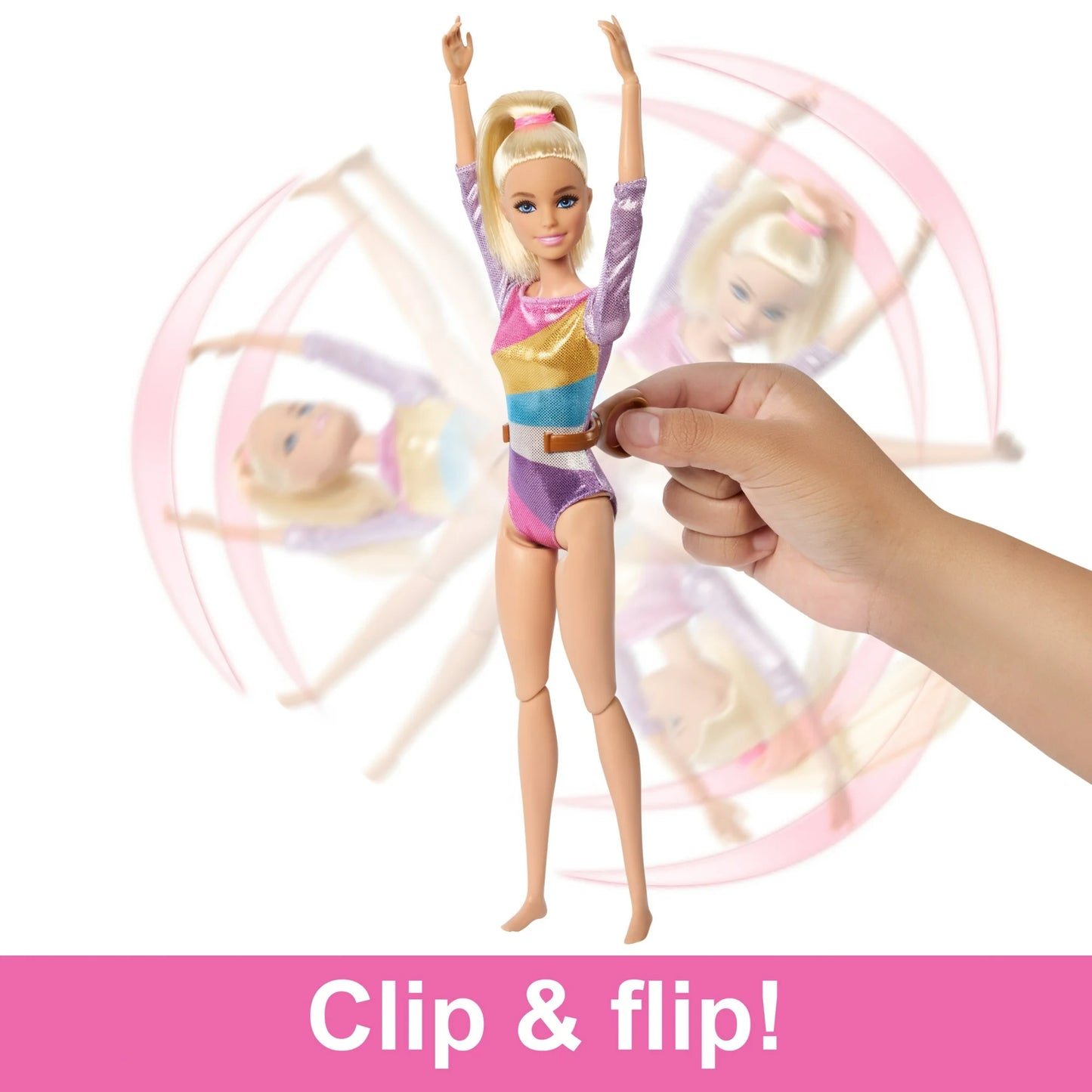 Barbie Juego de Gimnasia con Muñeca Rubia, Barra de Equilibrio y Accesorios, a Partir de 3 Años
