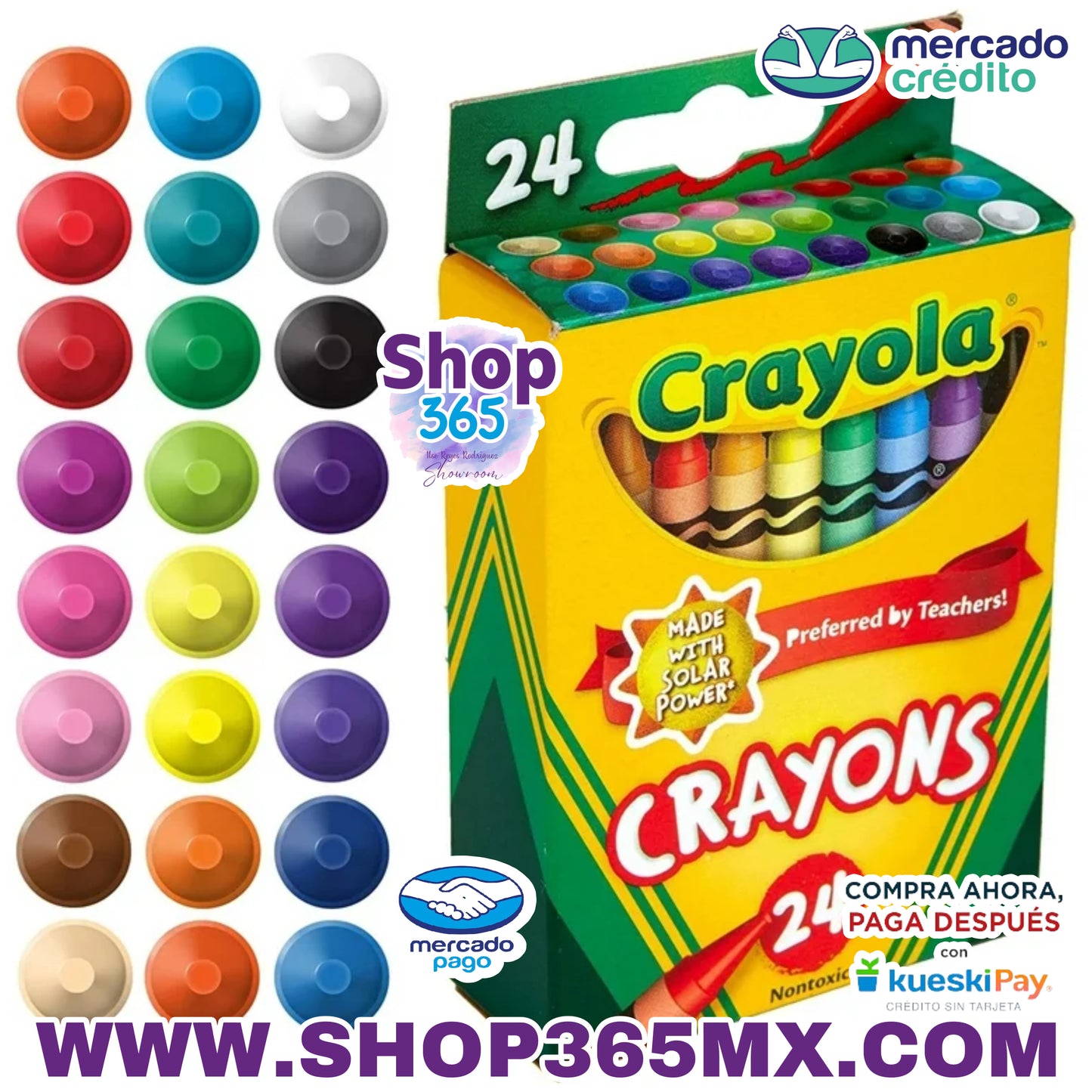 Crayones clásicos Crayola, colores surtidos, regreso a la escuela, 24 unidades