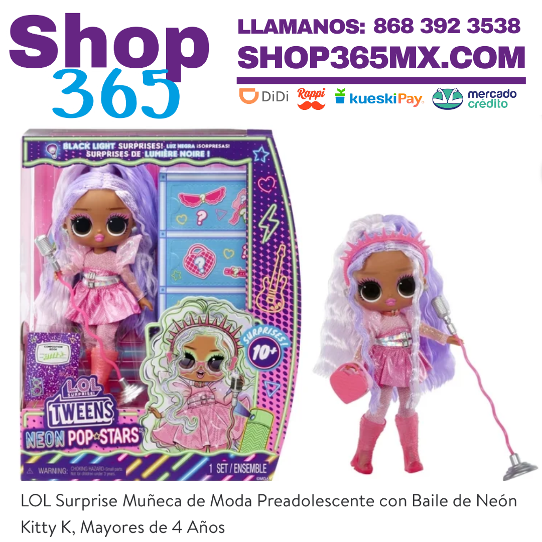 LOL Surprise Muñeca de Moda Preadolescente con Baile de Neón Kitty K, Mayores de 4 Años