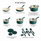 Tramontina Ceramaware 20-Piece Ceramic Nonstick Cookware Set , Green
