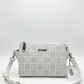 STEVE MADDEN BLEXI TOP ZIP CROSSBODY WHITE/SILVER