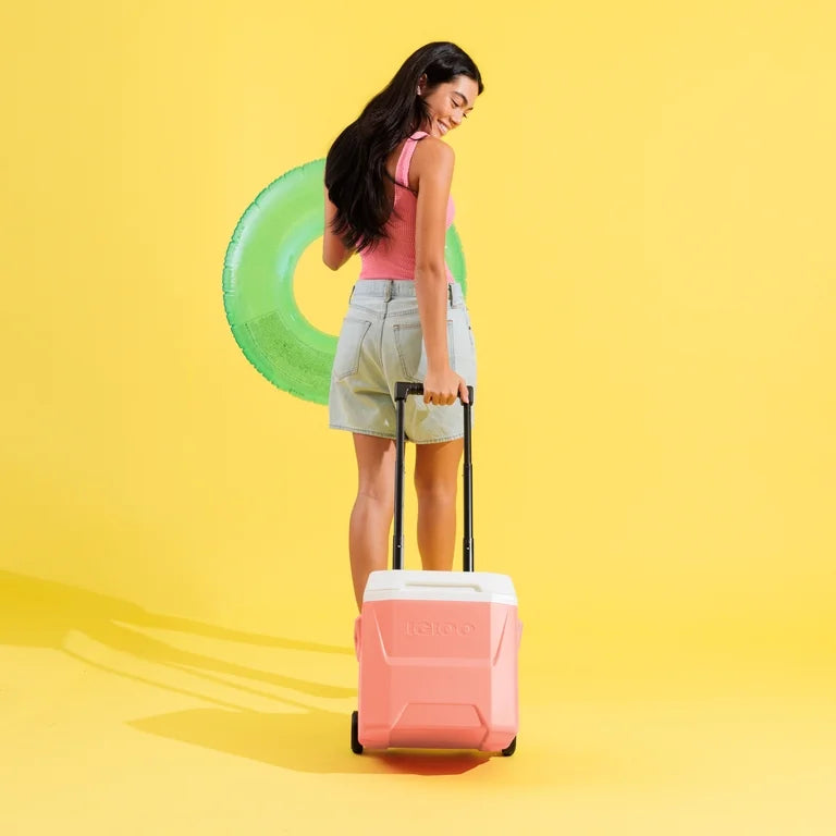 Igloo Hielera Nevera de 16 QT Laguna con Ruedas, Rosa Coral