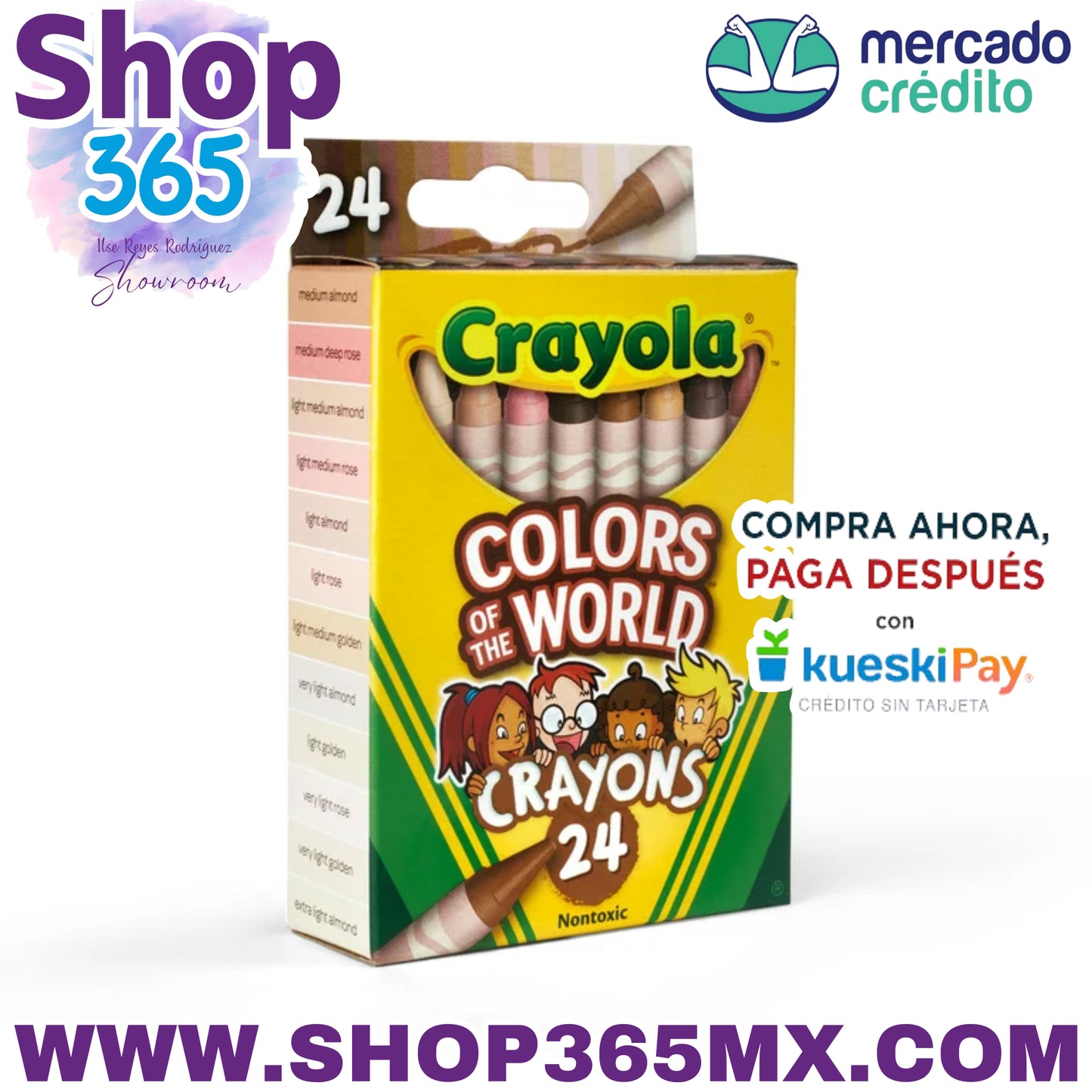 Crayones Crayola Colors of the World, 24 quilates, útiles para el regreso a clases, útiles para maestros, niños