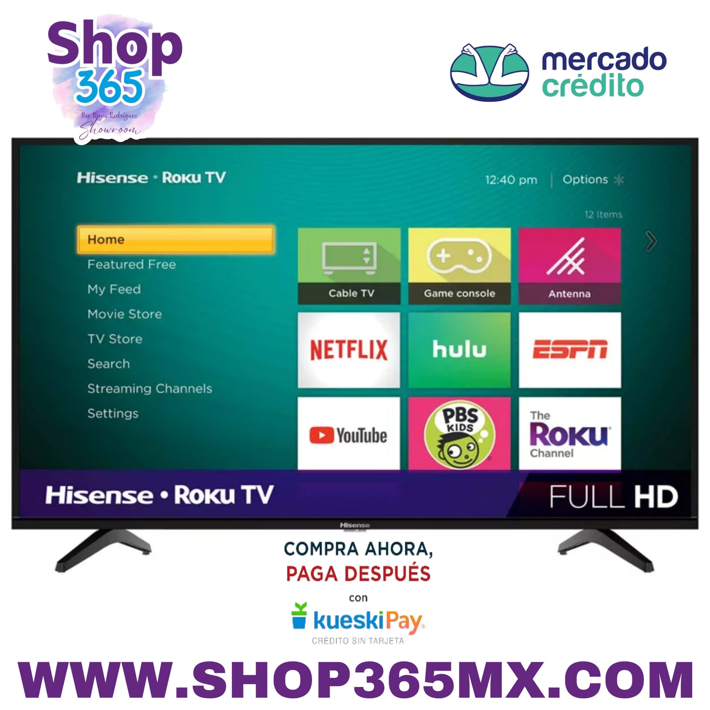 Hisense 40" Clase 1080p FHD LED LCD Roku Smart TV Serie H4030F (40H4030F1)