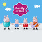 Peppa Pig Peppa La Familia de Cinco con Bebé Evie en Portabebés, Figuras Posables Tomadas de la Mano, Juguetes Preescolares para Mayores de 3 Años