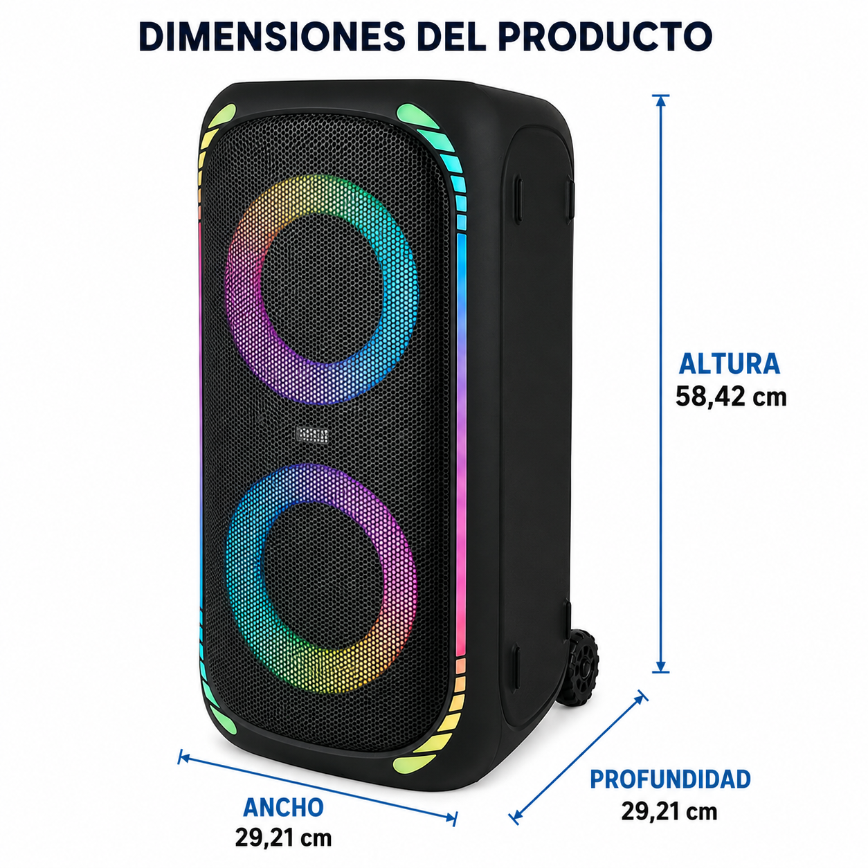 onn Altavoz para Fiestas Grandes Gen 2 con Iluminación LED