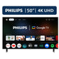 Philips Clase de 50" 4K Ultra HD (2160p) Google Smart LED TV (50PUL7552/F7)