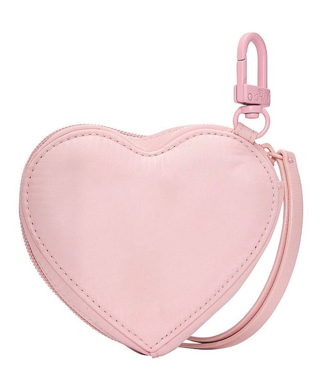 PINK Heart Pouch Keychain Charm – Dollhouse & Black Script