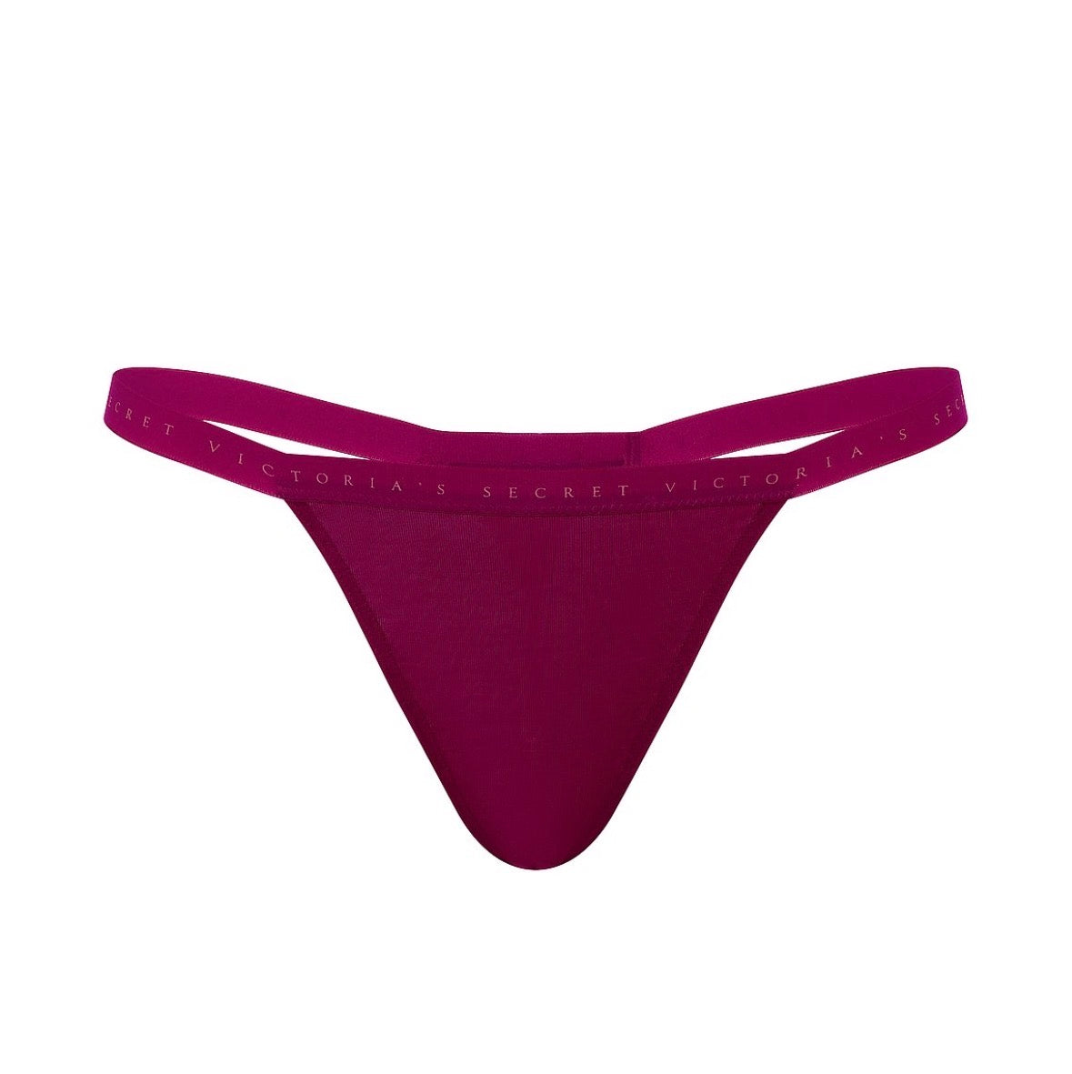 💜 Victoria’s Secret Tanga Thong con Cintura Logo – Color Vino