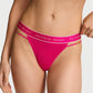 Victoria’s Secret Logo Strap Thong – Tanga Rosa con Tiras Laterales