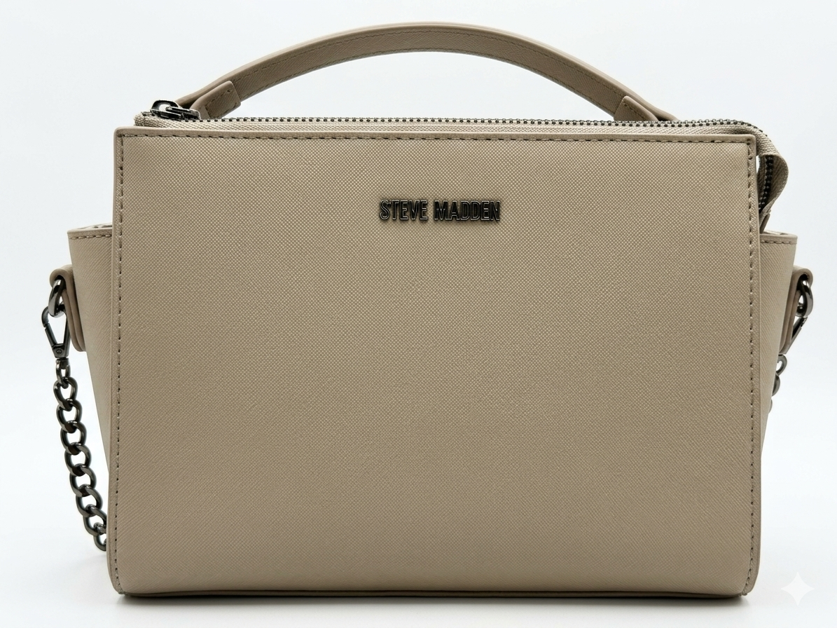 STEVE MADDEN BLEXI TOP ZIP CROSSBODY TAUPE