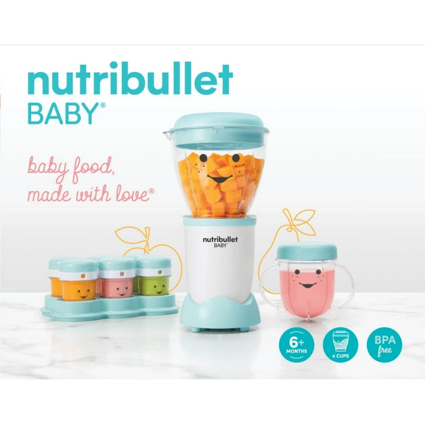 Nutribullet Batidora de Alimentos para Bebés NBY10100 – Azul / Blanco